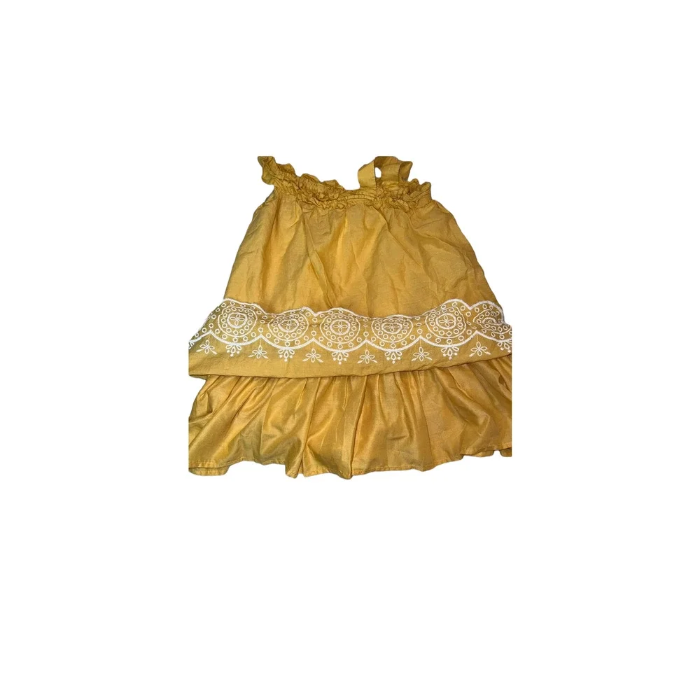 Girls‎ Tahari Yellow Summer Beach Dress 4t With Embroidery On Bottom